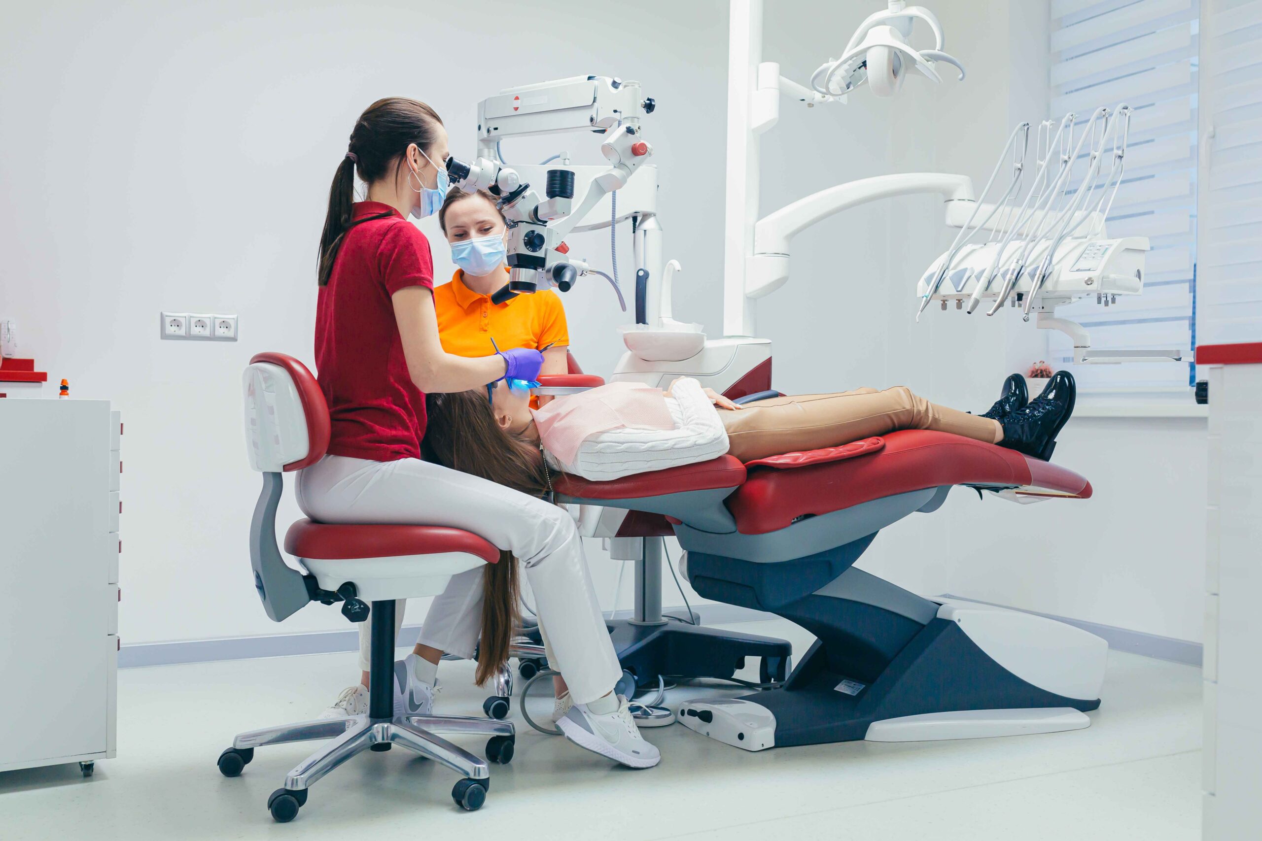 two women treated her teeth